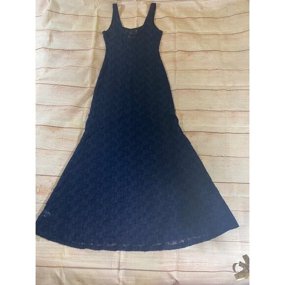 En Creme Women's Blue Sheer Lace Unlined Bohemian Maxi Dress - Medium - Picture 11 of 11